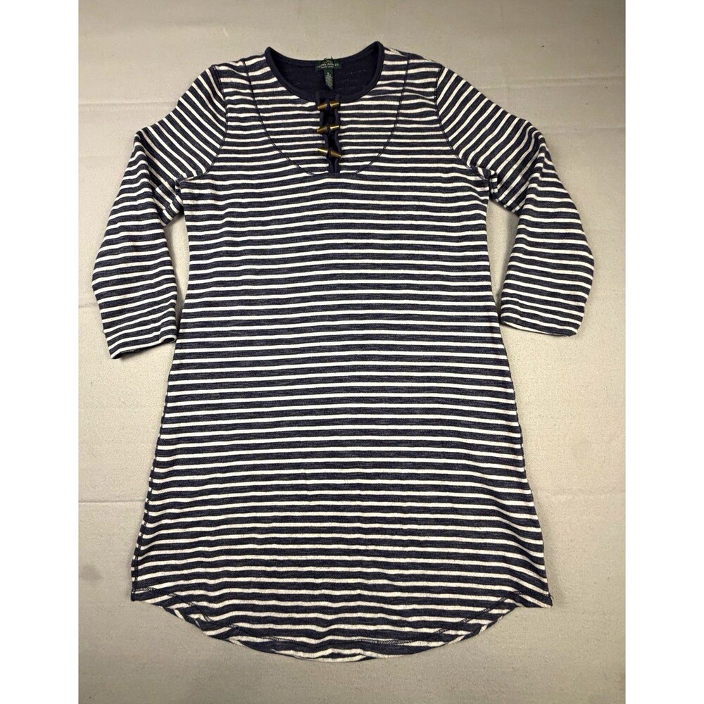 Lauren Jeans Co. Ralph Lauren Navy/White Striped Round Neck Knit Dress XL